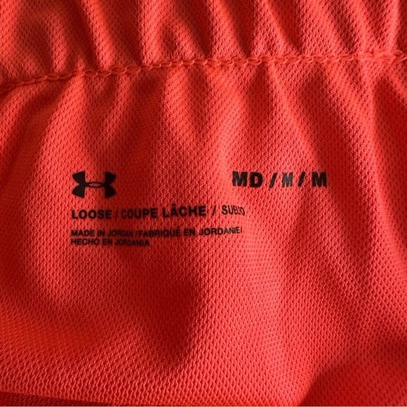 NWT Under Armour Orange & Black Athletic Performance Workout Shorts - Picture 4 of 4